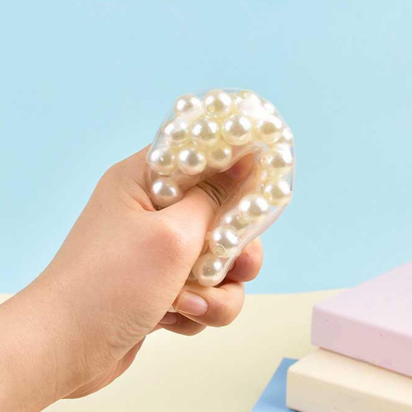 Squeeze Pearl Ball Squishy Fidget Toy – Sensory Stress Relief Ball Assorted Colours