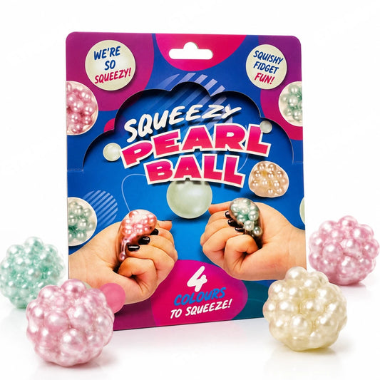 Squeeze Pearl Ball Squishy Fidget Toy – Sensory Stress Relief Ball Assorted Colours
