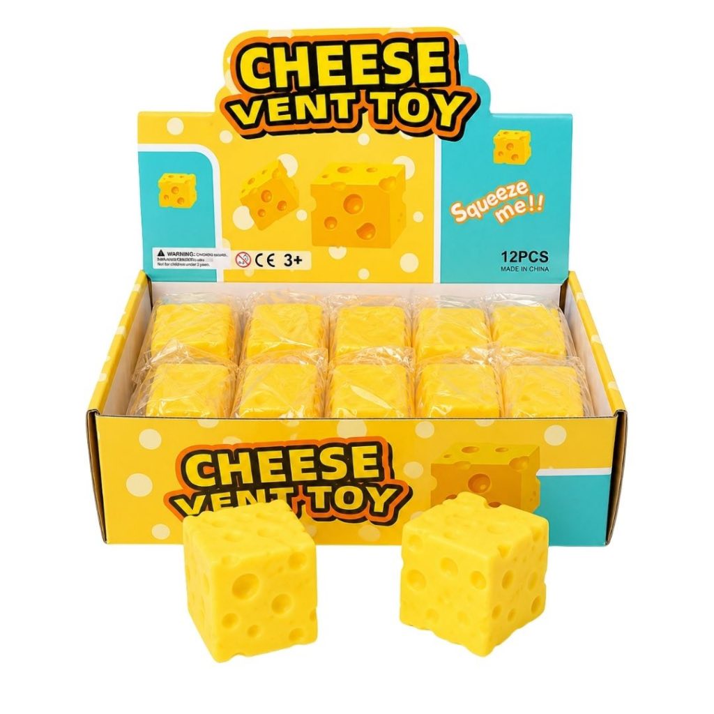 Cheese Squishie Vent Toy – Soft Slow Rise Sensory Fidget Toy