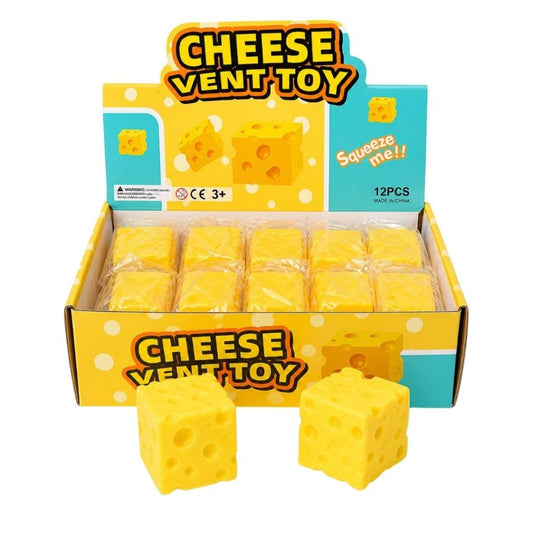 Cheese Squishie Vent Toy – Soft Slow Rise Sensory Fidget Toy